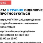 8 травня в Україні не прогнозують відключень світла