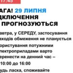 у середу в Україні не прогнозують відключень світла